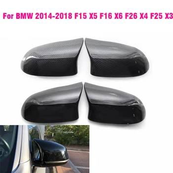 Oglinda retrovizoare Huse Pentru BMW-2018 X5 F15 F16 X6 X4 F26 F25 X3 Fibra de Carbon Negru Lucios