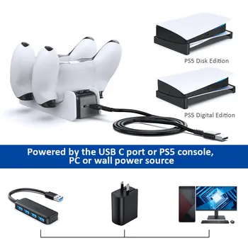 OIVO Dual Dock de Încărcare Pentru PS5 Controller Ocupa Încărcător Rapid Stația de Stand pentru SONY Play Station 5 Gamepad cu Indicatori LED