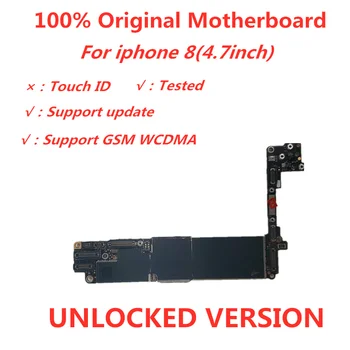 Original Placa de baza pentru iphone 8 64GB 256GB placa de baza deblocat Logica compact icloud remove pentru iphone8 cu / Fara Touch ID