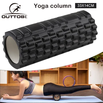 Outtobe Yoga Coloana Rola de Spuma EVA Roata Echipamente de Fitness Pilates Musculare Masaj cu Role de Yoga Stick (33 x 14 CM) pentru Gimnastică Yoga