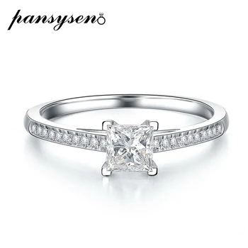 PANSYSEN Clasic 6MM Laborator Moissanite Diamond de Nunta Inele de Logodna pentru Femei Solid 925 Inel Argint Cadou de Ziua Îndrăgostiților