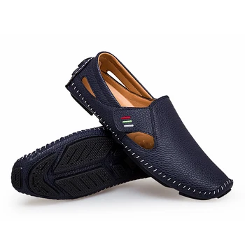 Pantofi din Piele naturală pentru Bărbați 2019 Nou Brand de Moda Mocasini Bărbați Respirabil Bărbați Mocasini Cârlig&bucla de Conducere Bărci Pantofi Casual Barbati