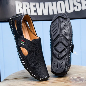 Pantofi din Piele naturală pentru Bărbați 2019 Nou Brand de Moda Mocasini Bărbați Respirabil Bărbați Mocasini Cârlig&bucla de Conducere Bărci Pantofi Casual Barbati