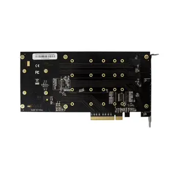 PCIe 3.0 X4 PLX8724 la 4 Port M. 2 NVMe SSD Adaptor de Card de Expansiune Quad Mkey Nvme la Pci-E Converter pentru PC 32G/bps win10 linux