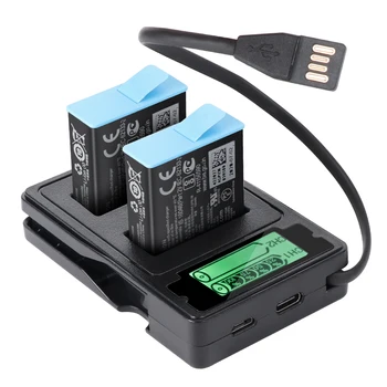 Pentru GoPro Hero 9 Black dual dublu Canal încărcător de Baterie display LCD Tip C Cablu de Încărcare Pentru gopro 9 Accesorii