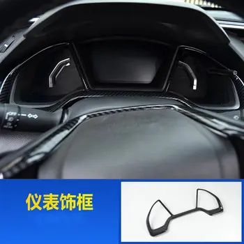 Pentru Honda Civic Type-R 2016 2017 1 BUC Fibra de Carbon ABS Cromat Masina tabloul de Bord Decor Central de Control Acoperă Tăiați Muluri