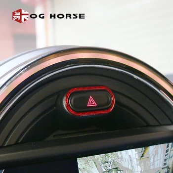 Pentru MINI Cooper Countryman F60 Fibra de Carbon Lumina de Avertizare Butonul Acoperă Decorare Autocolant Auto Accesorii de Interior