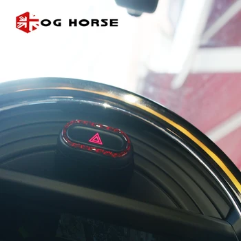 Pentru MINI Cooper Countryman F60 Fibra de Carbon Lumina de Avertizare Butonul Acoperă Decorare Autocolant Auto Accesorii de Interior