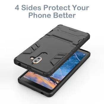 Pentru Nokia 7 7.1 Plus Caz Greu PC+TPU Anti-toamna Telefonul cu Capacul de Protecție Pentru Nokia 6 X6 2018 2 2.1 3 5 Cu Stand Acoperă Sac