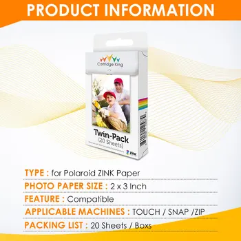 Pentru Polaroid Instax 2x3 Inch Premium ZINK Film de 20 de Coli Hârtie Foto Pentru Touch Snap Z2300 SocialMatic Instant Photo Printer
