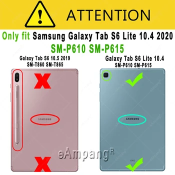 Pentru Samsung Galaxy Tab S6 Lite 10.4 Caz Acoperire 360 Rotativ rezistent la Șocuri Caz P610 P615 SM-P610 SM-P615 Funda Mână Curea de Umăr