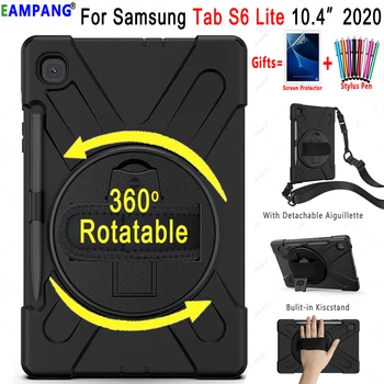 Pentru Samsung Galaxy Tab S6 Lite 10.4 Caz Acoperire 360 Rotativ rezistent la Șocuri Caz P610 P615 SM-P610 SM-P615 Funda Mână Curea de Umăr