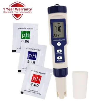 Pentype Multi-Paramater 5-în-1 de Calitate a Apei Tester pH/TDS/CE/Temp/Salinitate Impermeabil Metru Digitale pentru Acvariu Analiza