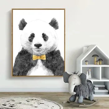 Pepinieră De Arta De Perete Animale Panda Poster Stil Nordic Copil Minimalist Alfabetul Panza Pictura Print Modern Copil Copil De Cameră Decor