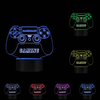Personalizat Gamer Numele 3D Masă LED Lumina de Noapte Consolă de Jocuri Design Lampă de Masă iluzie Optică Noutate Lumina 7 Culori Schimbare