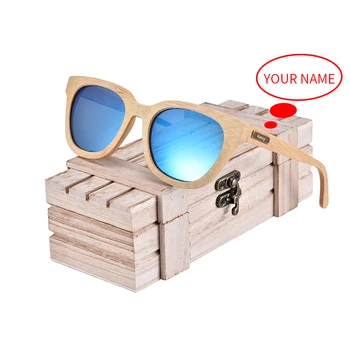 Personalizate BOBO PASĂRE de Lemn Bărbați ochelari de Soare Manual Oglinda Polarizate UV 400 de sex Feminin Bambus Ochelari ochelari Custromized Logo-ul