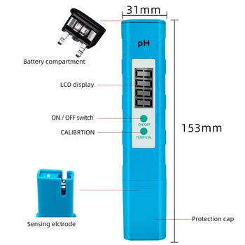 PH-metrului Digital LCD de Buzunar Pen PH-ului cu electrod de Înaltă Precizie 0.01 pentru Acvariu de Apă Piscină Monitor Tester PH-40% reducere