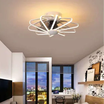 Plafon ventilator lampa Fan Lumină Dormitor Living Lămpi cu LED-uri Integrate Fanii AC220V Cupru Pur cu Motor cu telecomanda contorl