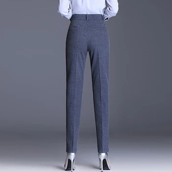 Plus Dimensiune Talie Mare Pantaloni Femei Negre Uzura de Muncă de Birou Elegant Pantaloni Drepte de sex Feminin de Înaltă Calitate, Gri Pantaloni Casual Pantaloni