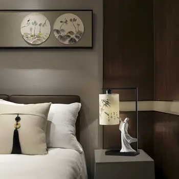 Poetul Oameni Scrie Caligrafie Lampă De Noptieră Lampa Stil Chinezesc Dormitor Masă Lămpi Pentru Camera De Zi Noutate Lămpi De Birou