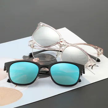 Polarizati Clip-On ochelari de Soare pentru Barbati de Conducere ochelari de Soare Barbati Dreptunghiulară de Epocă Ochelari de Soare Pentru Barbati/Femei