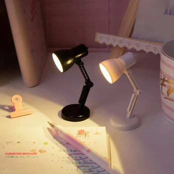 Portabil mini LED lampa de birou drăguț noptiera desktop lumina de noapte cu clip de lectură lumină buton baterie