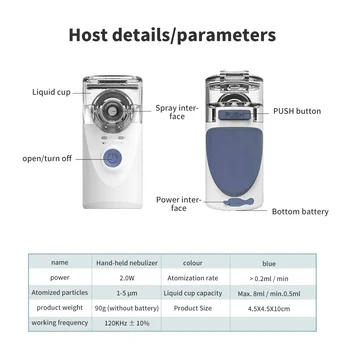 Portabil USB cu Ultrasunete Nebulizator Portabil Mini Nebulizator Ultrasonic Inhalator pentru Astm Mașină Baterie Multifunctionala