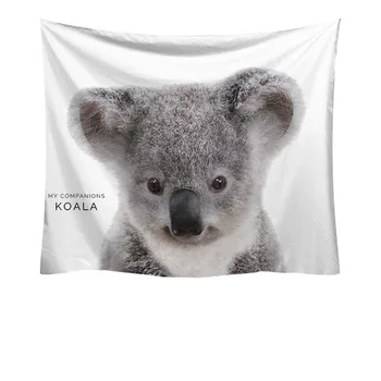 Portrete De Animale Pe Alb Cu Tapiserie De Perete Simplu Iepure, Leu, Panda, Koala Perete Pânză Tapiserii De Perete Decor Acasă De Fundal