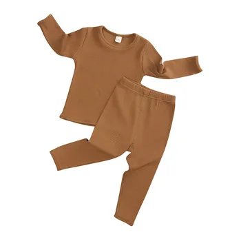 Primavara Toamna Toamna-Iarna Fete Băieți Copii Haine De Bumbac Set De Coaste Material Tricou + Pantaloni Copii, Haine De Casă