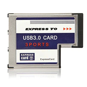 PROMOVARE! Hot 3 Port USB 3.0 Express Card 54mm PCMCIA Express Card pentru Laptop NOU