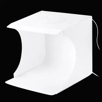 PULUZ 20cm Cutie de Lumină fără Umbre de Lumină Lampă de Panou Studio de Fotografiere Lumină Cort cu 6 Culoare de Fundal Desktop 2 LED-uri Lightbox Kituri