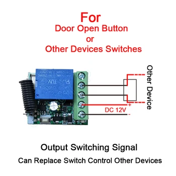 QIACHIP 433Mhz Universal Wireless un Întrerupător la Distanță, DC 12V 1 CH Releu Modul Receptor + 4BUC Transmițător 433 Mhz Control de la Distanță