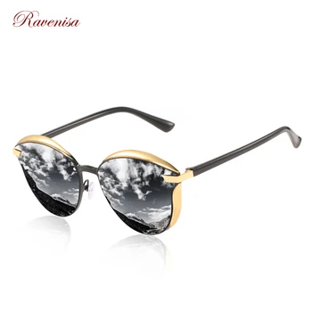 RAVENISA 2020 Metal Moda ochelari de Soare Pentru Femei Ambalaje de Lux Ochelari de Soare Oglindă Lentile Polarizate Femei Aliaj de Ochelari de cal