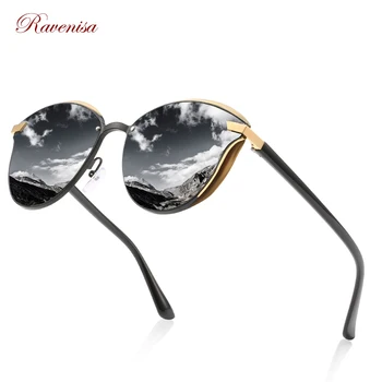 RAVENISA 2020 Metal Moda ochelari de Soare Pentru Femei Ambalaje de Lux Ochelari de Soare Oglindă Lentile Polarizate Femei Aliaj de Ochelari de cal