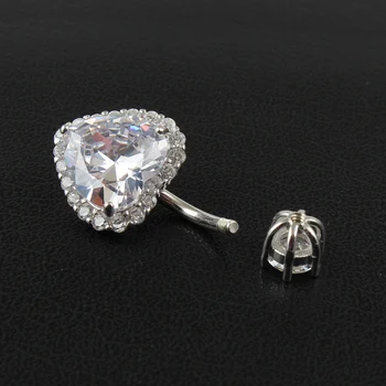 Real argint 925 belly button inel femei bijuterii fine inima body piercing bijuterii S925, 6, 8 și 10 mm buric bar nu alergic