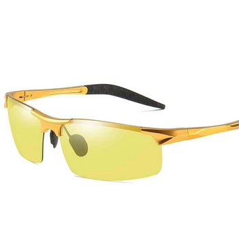 Real Fotocromatică Polarizat ochelari de Soare Zi de Ochelari de vedere de Noapte de Conducere Aluminiu Magneziu Anti-orbire Ochelari de Soare Pentru Barbati