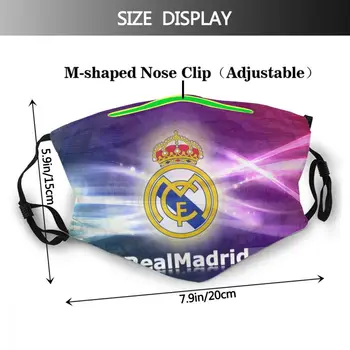 Real Madrid Lavabile Fata de Gura, Masca Adult/copil Liga de Fotbal spaniol pm2.5 Filtru de Praf-dovada Tesatura Masca