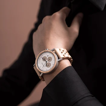 Reloj hombre BOBO PASĂRE din Lemn Ceas Bărbați Cuarț Ceas Cronometru de sex Masculin din Lemn de Lux, Curea Cadou Pentru El navă часы мужские