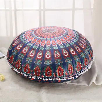 Retro Mare 75*75 cm Indian Mandala Etaj Perne Rotunde Boho față de Pernă Perne Caz Perne Textile față de Pernă kussenhoes