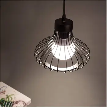 Retro pandantiv din metal negru industriale cușcă retro candelabru din metal retro candelabru antic Edison Cușcă plafon lampă (bec)