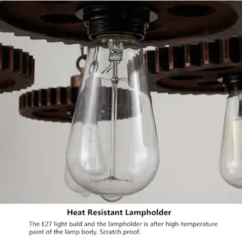 Retro Pandantiv Steampunk Lămpi de Fier LED Lampă de Plafon Industriale Candelabru E27 Iluminat Interior Pentru Loft Bar Roata Lampa de Prindere