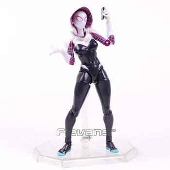 Revoltech Serie NR.004 SpiderMan Gwen Stacy Spider-Gwen PVC figurina de Colectie Model de Jucărie