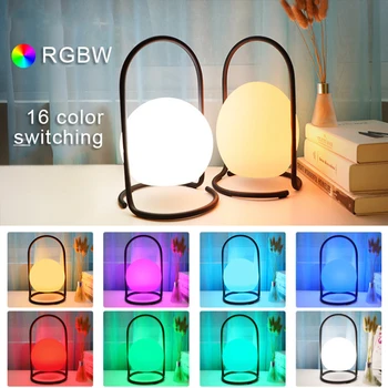 RGBW LED Noapte Lumină de control de la Distanță Lampă de Masă Creative dormitor noptieră decor atmosfera lampă portabilă de încărcare colorate