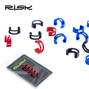 RISCUL 5pcs Cablu de Bicicletă Locuințe Ghid de C Clipuri Universal MTB Road Bike Rack Cablu Ghiduri Clip Gol Aluminiu C Catarame Cleme