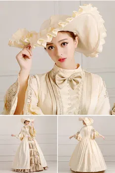 Rochie victoriană costum medieval edwardian doamnelor victorian rochie de bal rochie de petrecere 3x Cosplay cu pălărie