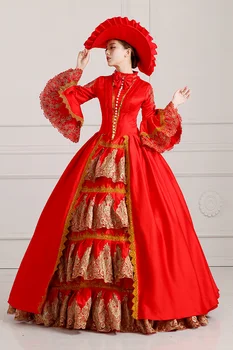 Rochie victoriană costum medieval edwardian doamnelor victorian rochie de bal rochie de petrecere 3x Cosplay cu pălărie