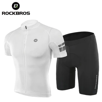 ROCKBROS Vara Ciclism Jersey Set Bărbați Femei pantaloni Scurți, tricou MTB Biciclete Rutier Respirabil Haine de Ciclism Biciclete Echipamente Negru