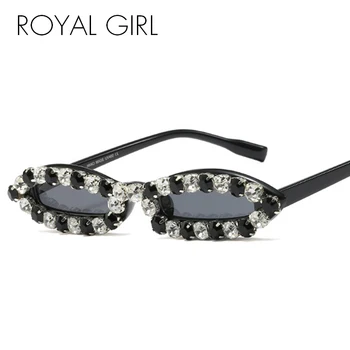 ROYAL FATA Ovala Mic Cadru ochelari de Soare Femei Vintage Retro Design de Brand Ochelari de Soare 2020 Diamant Pearl Decorare Ochelari de ss238