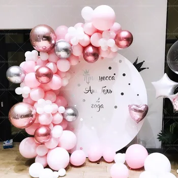 Roz Macaron Balon Ghirlanda Petrecere De Ziua Decor Copii Baby Shower Decoratiuni Ballon Arch Gen Dezvăluie Petrecere De Nunta Globos