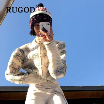 RUGOD Epocă de Strălucire Tricotate Pulover Chic Stripe Cardigan de Iarna Topuri Pentru Femei Haine 2019 Tricotaje Stil coreean